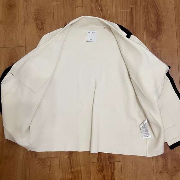 Sandro Cream Preppy Knit Blazer Size 1 - Picture 3 of 12